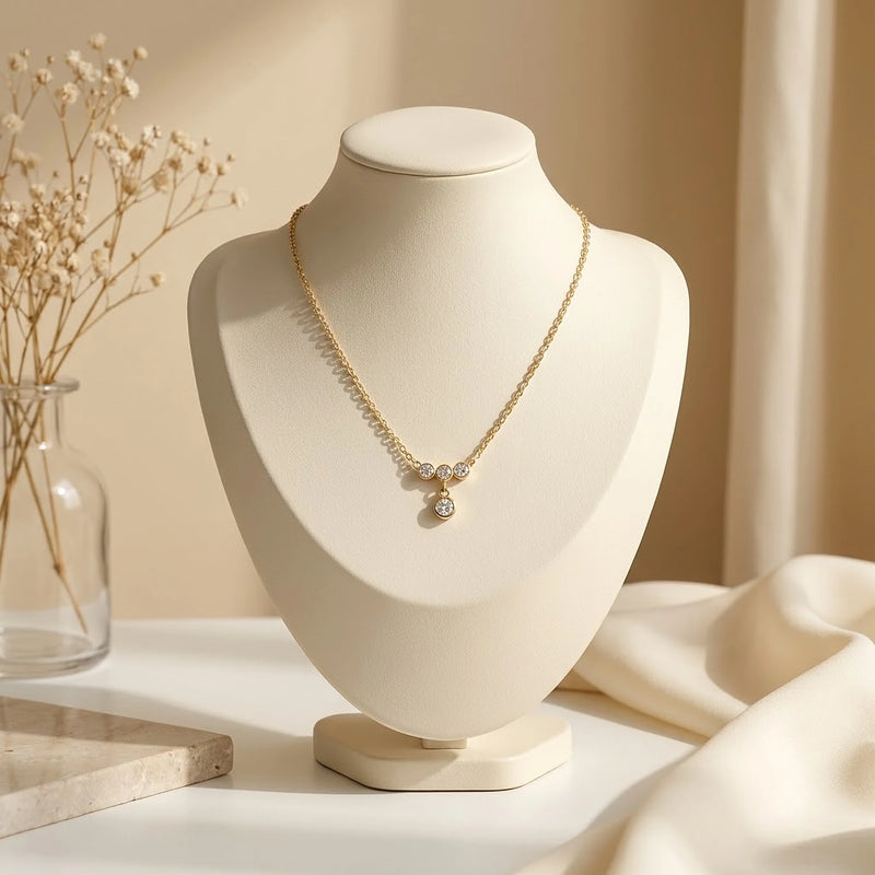 Trio Solitaire Drop Dainty Chain