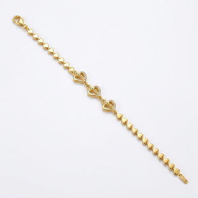 Dainty Golden Heart-Link Bracelet