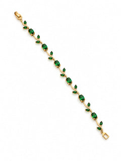 Emerald Green Gemstone Vine Bracelet