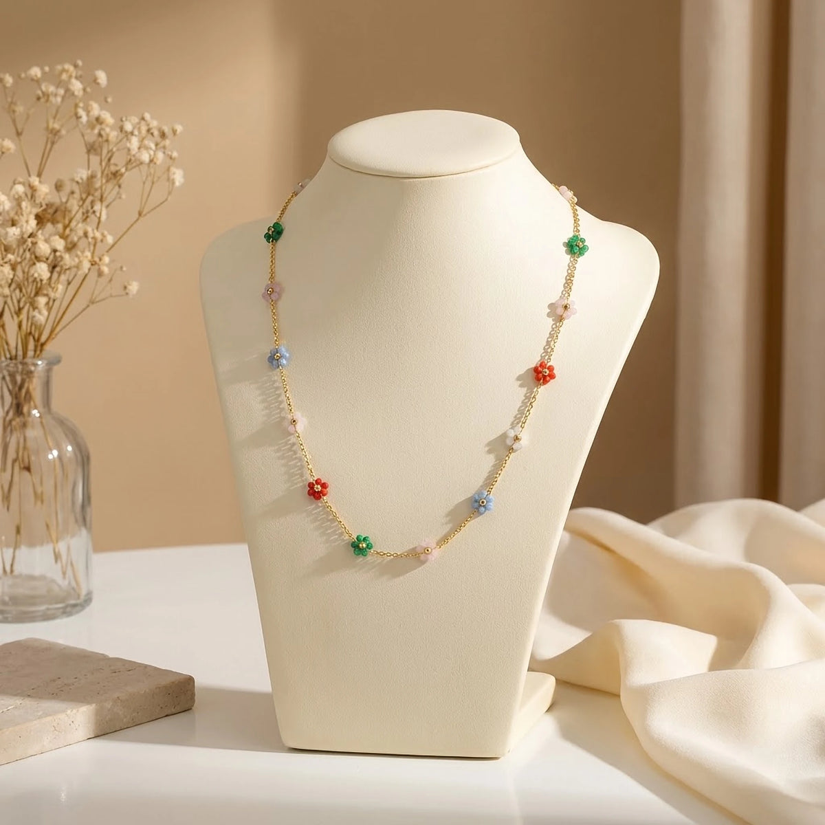 Blossom Trail Multicolour Beaded Flower Chain