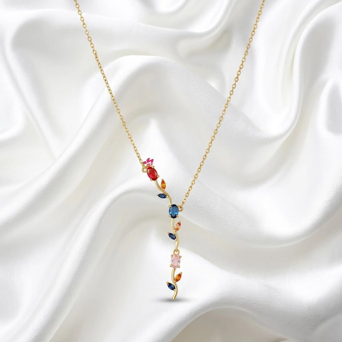 Rainbow Petal Vine Y-Drop Chain
