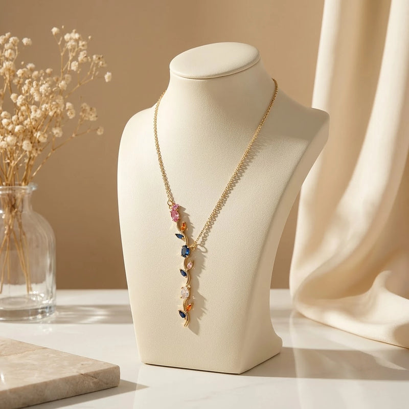 Rainbow Petal Vine Y-Drop Chain
