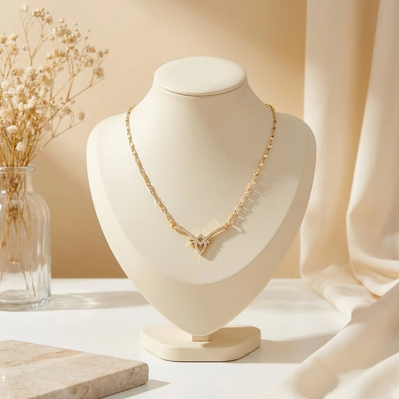 Regal V CZ Pendant Shimmer Chain