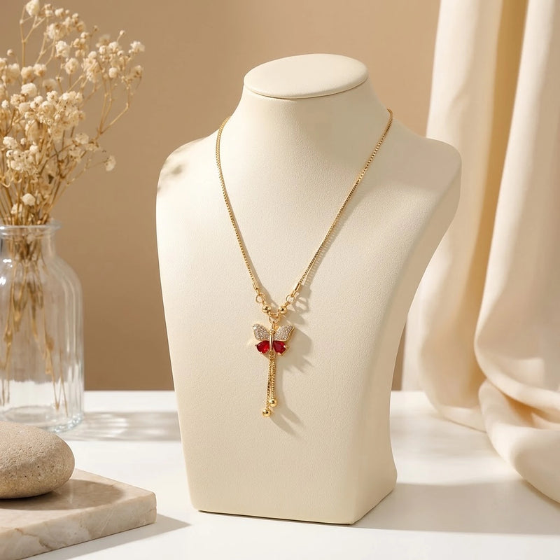 Ruby Wing Butterfly Tassel Chain