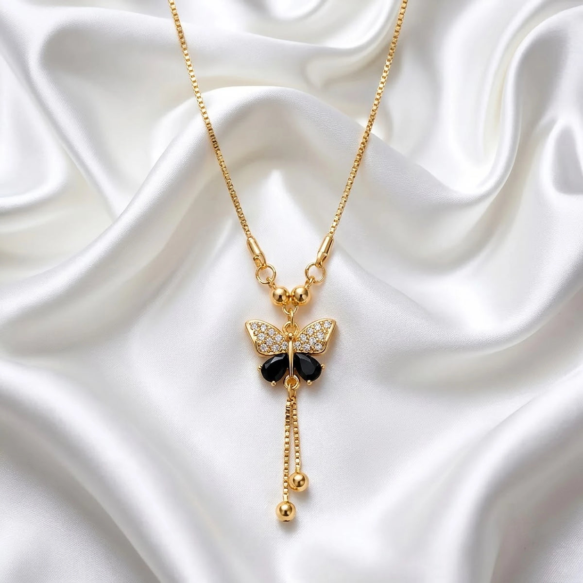 Midnight Butterfly Tassel Chain