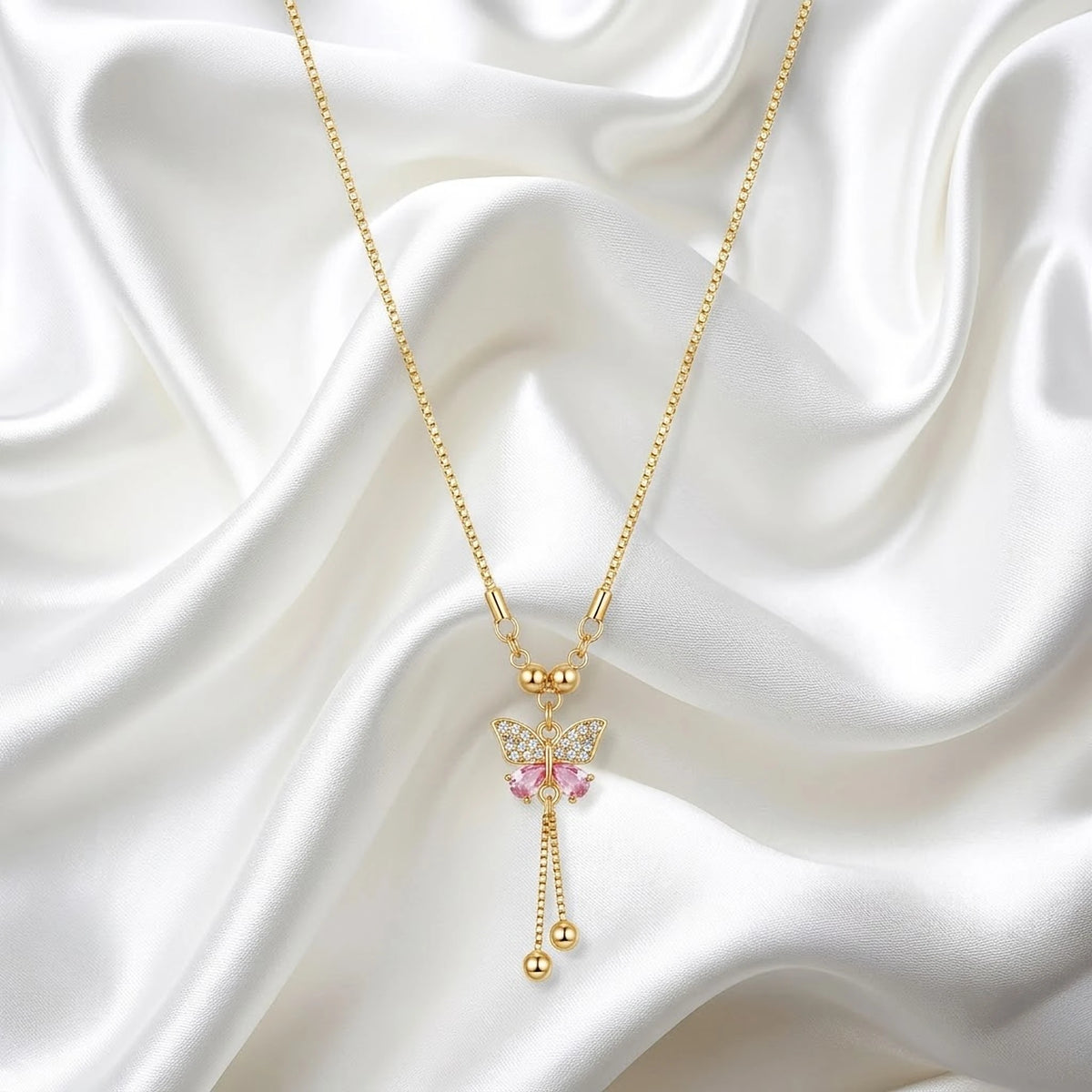 Rose Wing Butterfly Tassel Chain