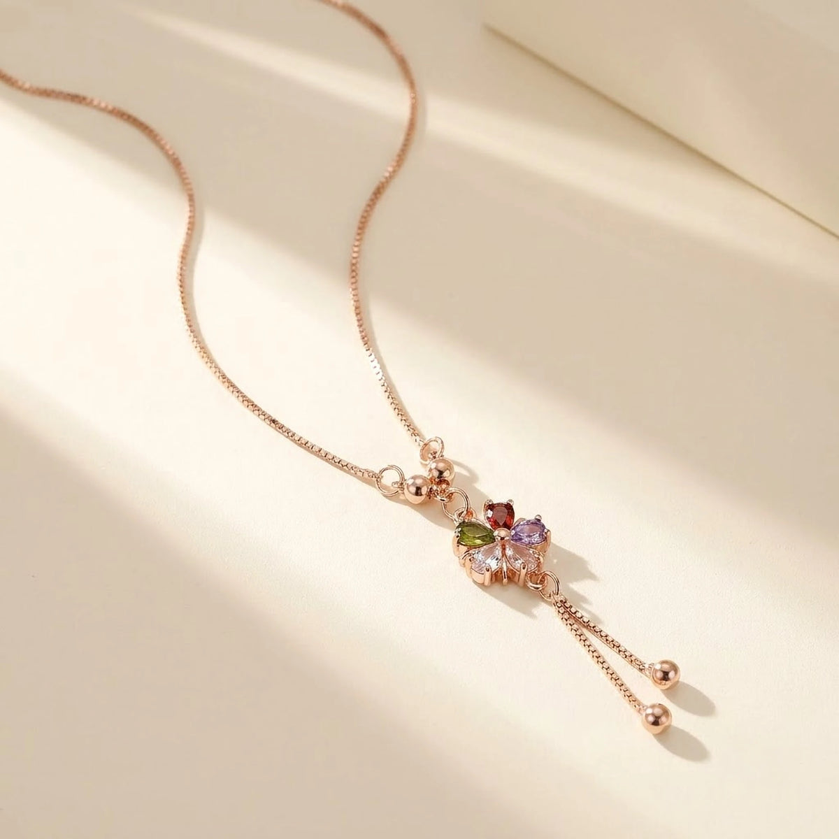 Petal Charm Multicolour Tassel Chain