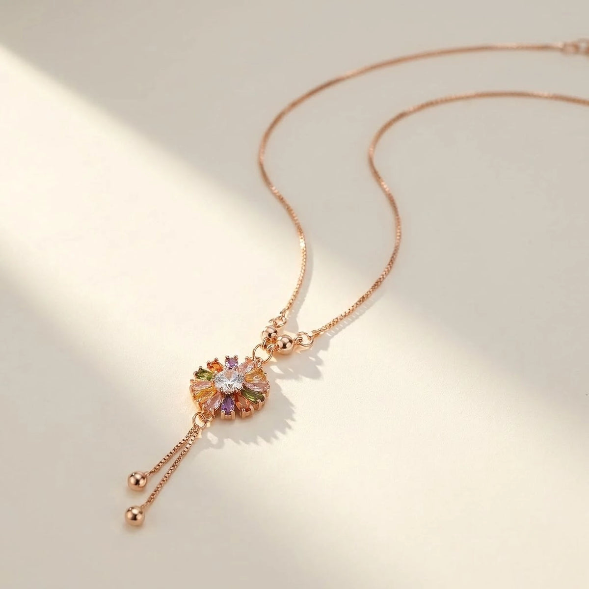 Sunflower Bloom Multicolour Tassel Chain