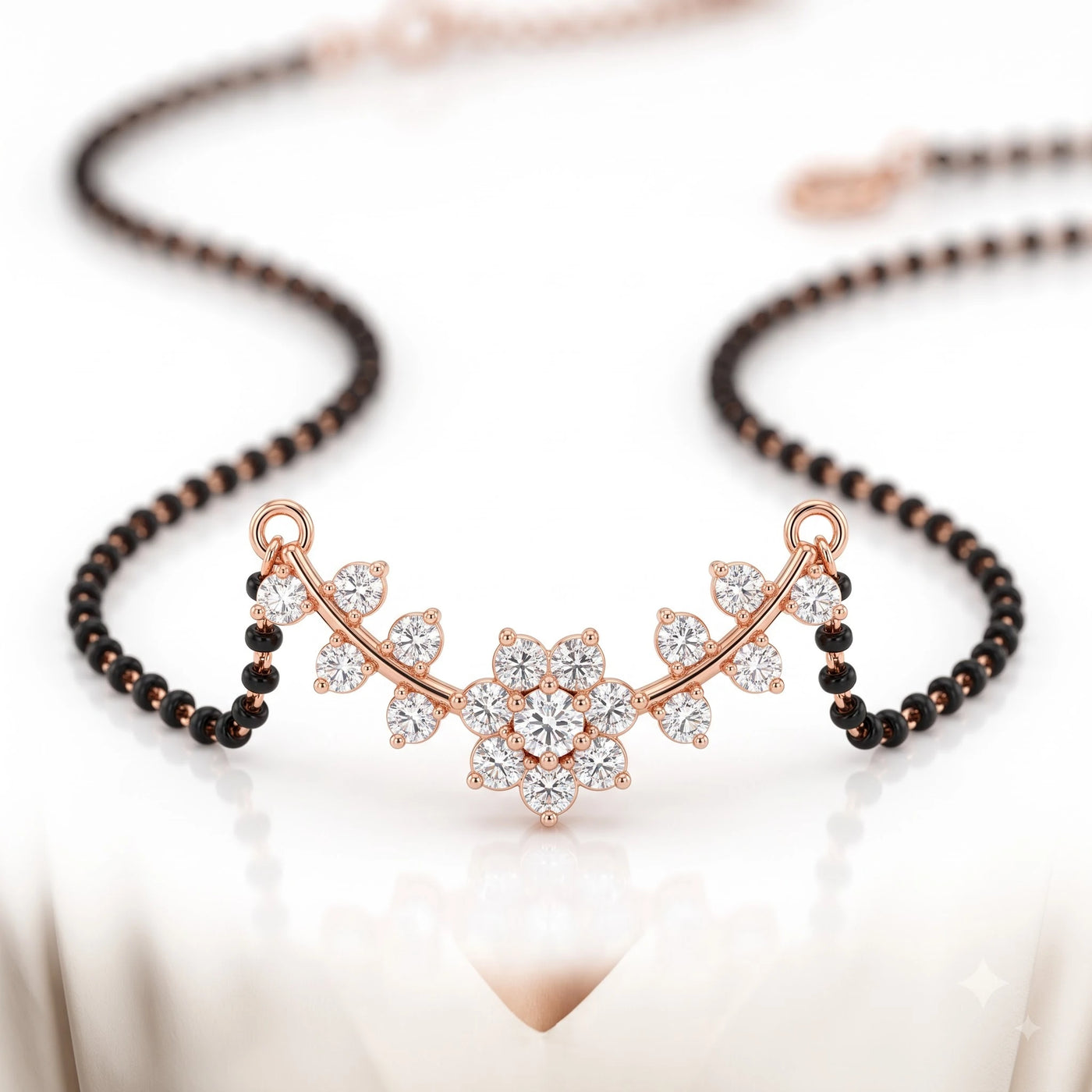 American Diamond Five-Stone Cluster Mangalsutra