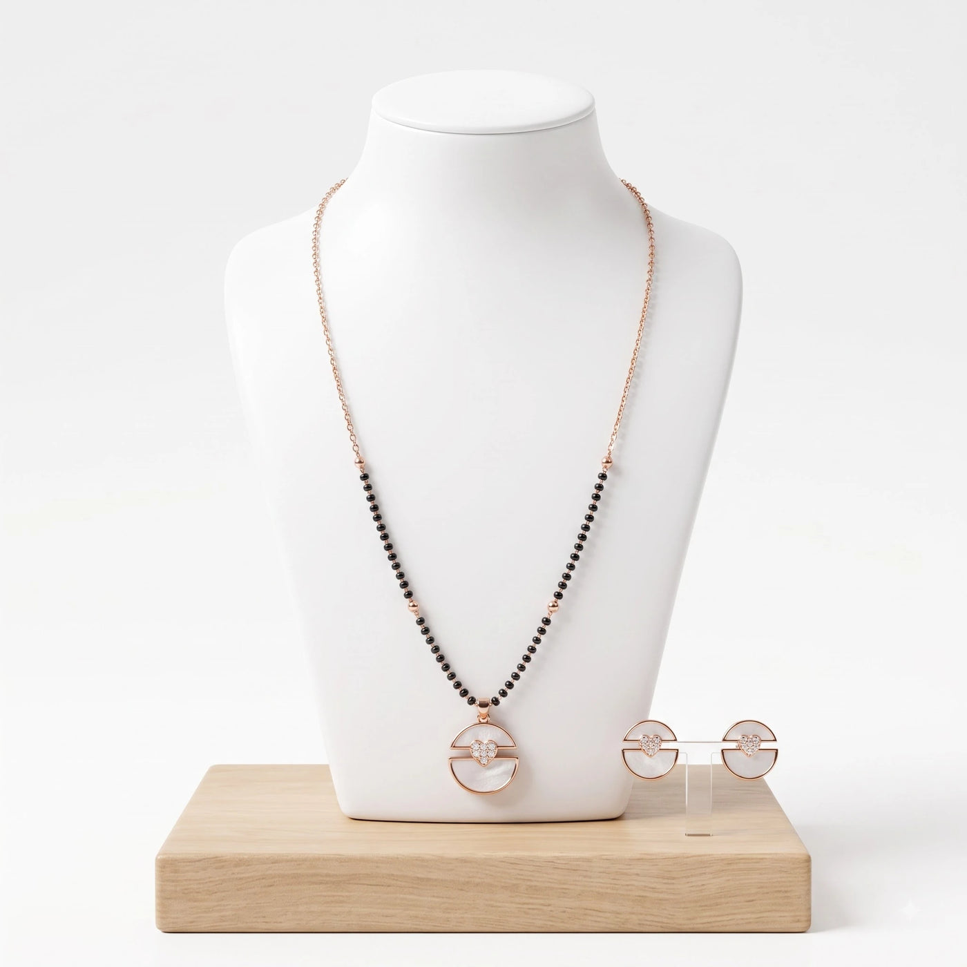 American Diamond Five-Stone Cluster Mangalsutra