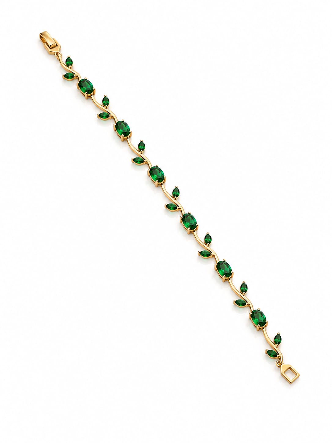 Emerald Green Gemstone Vine Bracelet